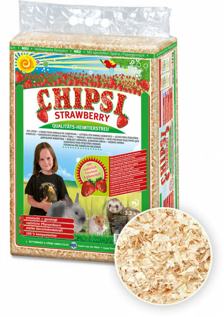 Chipsi Strawberry Çilekli Premium Talaş 60 LT