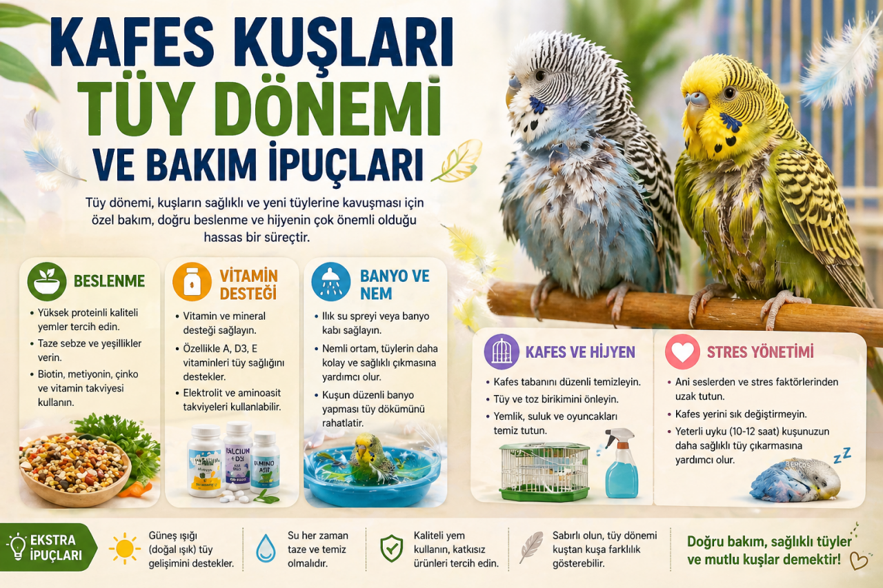 Kafes Kuşları Tüy Dönemi ve Bakım İpuçları