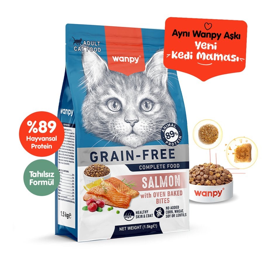 Wanpy Tahılsız Somonlu Yetişkin Kedi Maması 1.5 kg