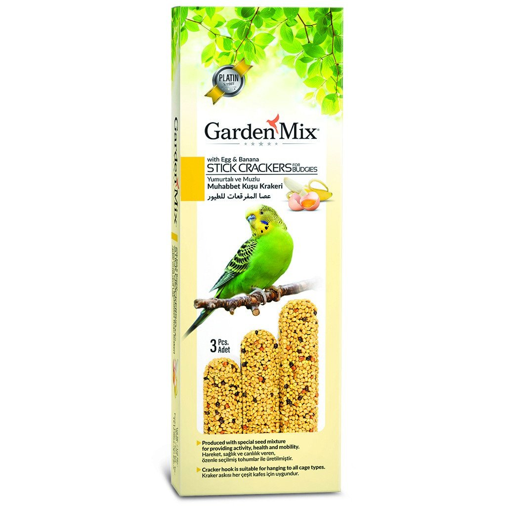 Garden Mix Platin Muzlu Yumurtalı Muhabbet Kuşu Krakeri 3 lü