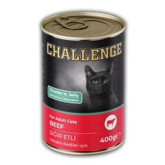 Challenge Jöle İçinde Sığır Etli Yetişkin Kedi Konservesi 400 gr