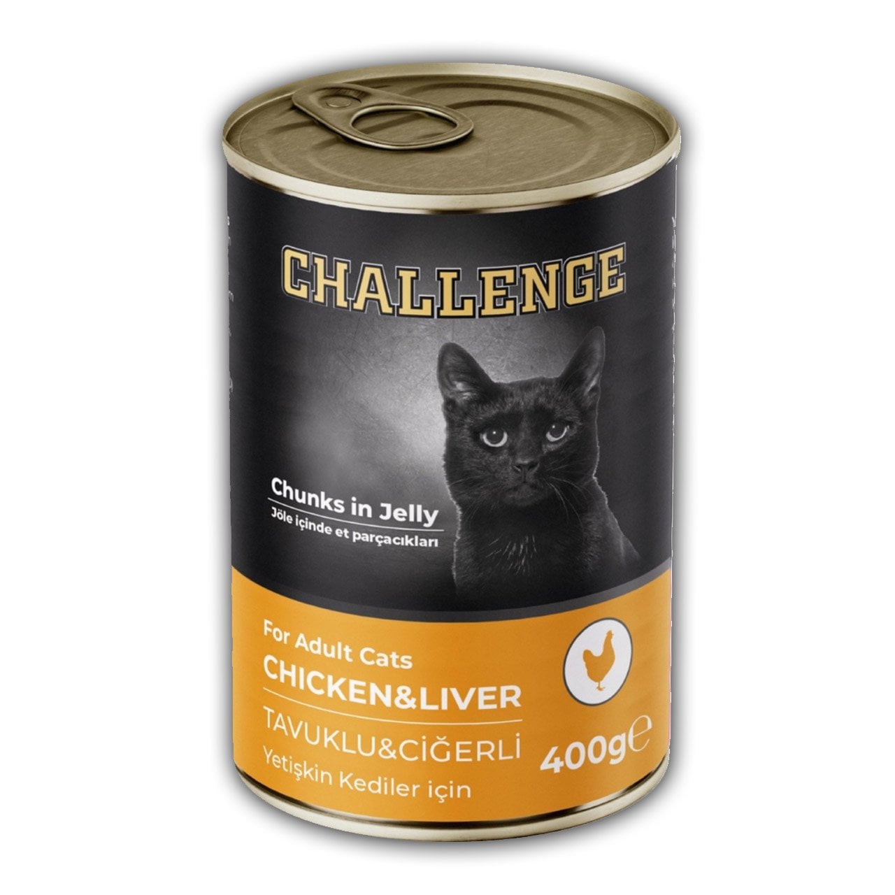 Challenge Jöle İçinde Tavuklu ve Ciğerli Yetişkin Kedi Konservesi 400 gr