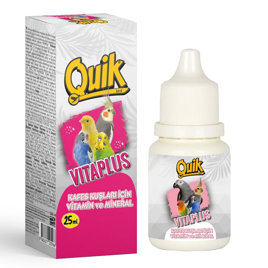 Quik Vita Plus Kafes Kuşları İçin Vitamin Mineral Karışımı 25 ml