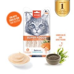 Wanpy Superfood Somonlu Chia & Deniz Yosunlu Krema Kedi Ödülü 5 ad×14 gr