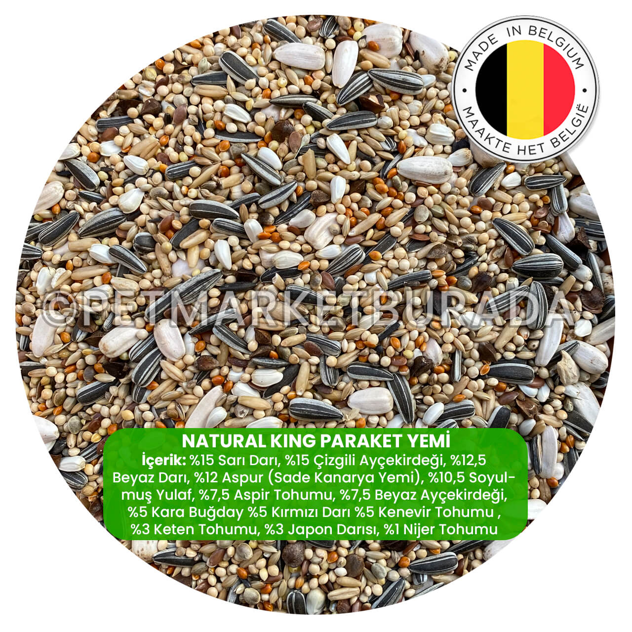 Natural King Karışık Paraket Yemi 5 kg (Vakum Paket)
