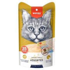 Wanpy Karışık 8 Lezzetli Krema Kedi Ödülü 25'li Paket