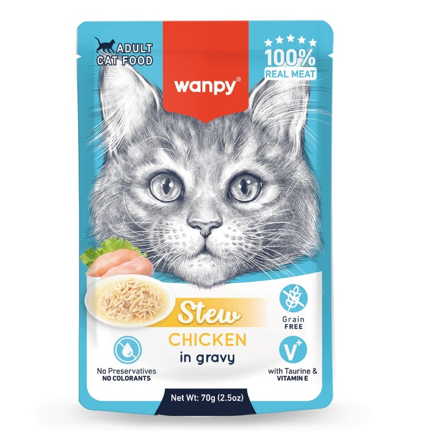 Wanpy Pouch Tavuklu Yaş Kedi Maması 70 gr