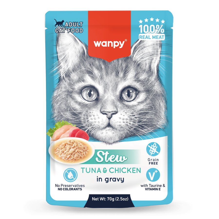 Wanpy Pouch Ton Balık & Tavuklu Yaş Kedi Maması 70 gr