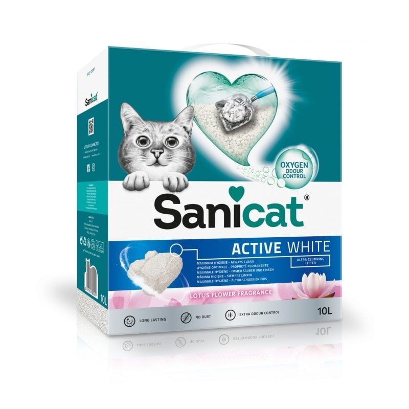Sanicat Active White Lotus Çiçeği Kedi Kumu 10 Litre