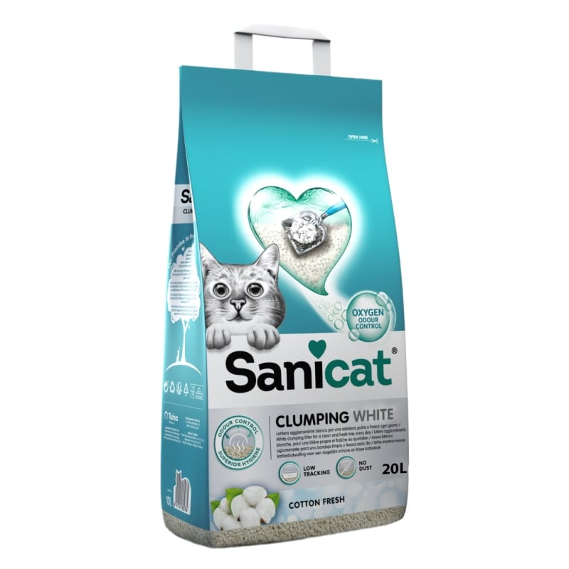 Sanicat Clumping White Koton Ferahlığı Kedi Kumu 20 Litre