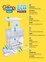 Beaks Eco Feeder Geniş Alt Hazneli Çift Bölmeli Akıllı Yemlik Kutu