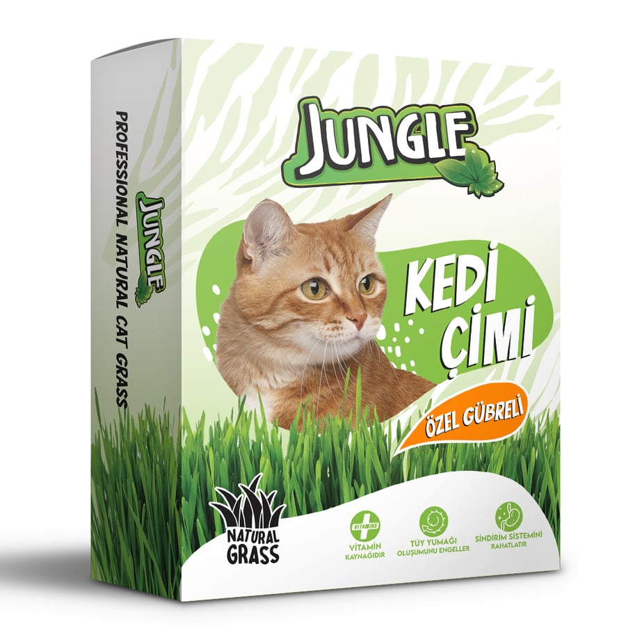 Jungle Doğal Kedi Çimi Kutulu Fileli