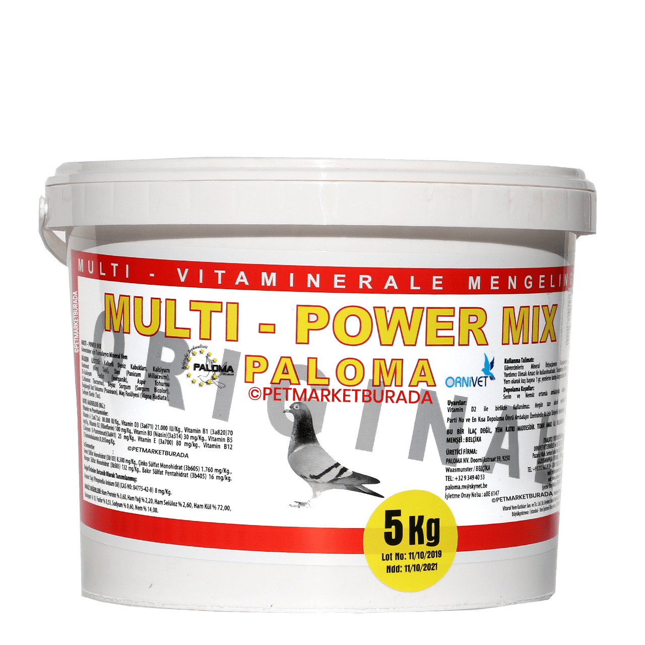 Paloma Multi-Power Mix Original Zengin Mineral Tohum Karışımı 5 kg Kova