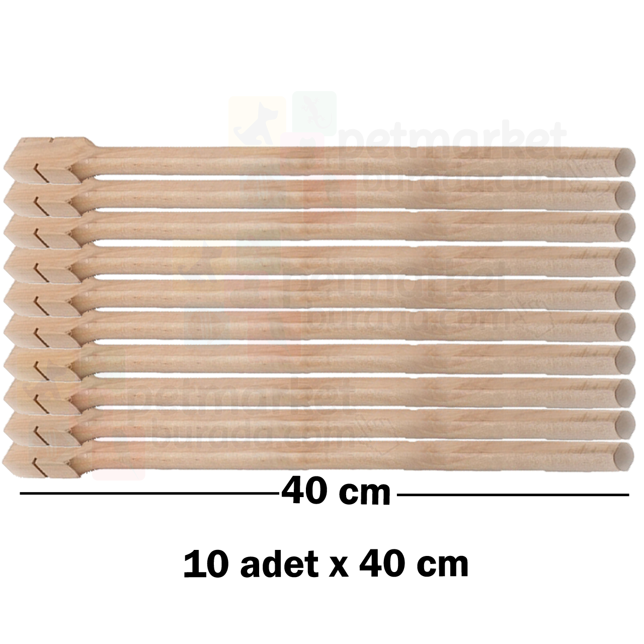 PMB Tahta Tünek 40 Cm 10 Adet