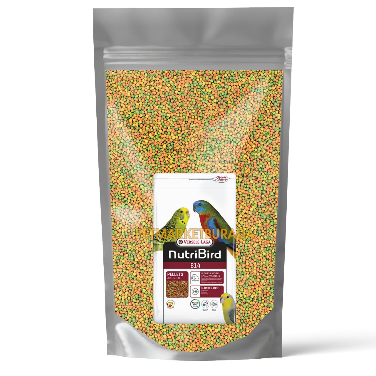Versele Laga Nutribird B14 Muhabbet Kuşları Ve Mini Paraketler İçin Meyveli Pelet Yem 1 kg (Bölünmüş)