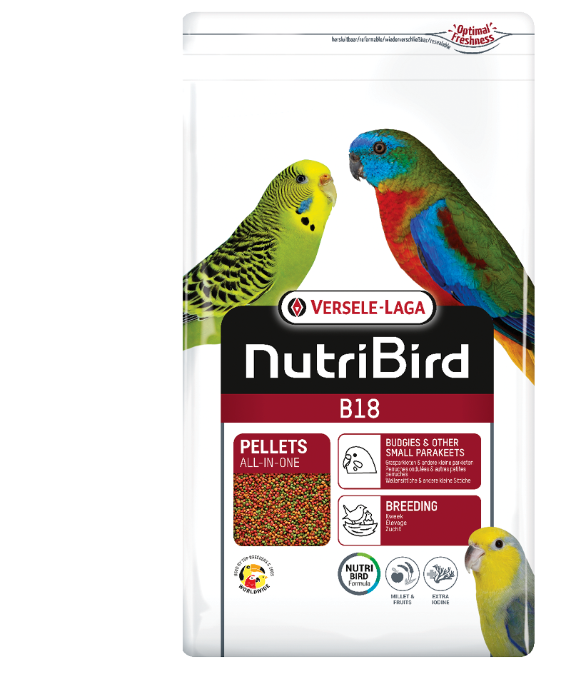 Versele Laga Nutribird B18 Damızlık Muhabbet Kuşları Ve Mini Paraketler İçin Meyveli Pelet Yem 1 kg (Bölünmüş)