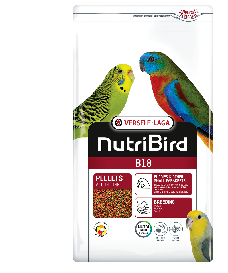 Versele Laga Nutribird B18 Damızlık Muhabbet Kuşları Ve Mini Paraketler İçin Meyveli Pelet Yem (B) 1 kg