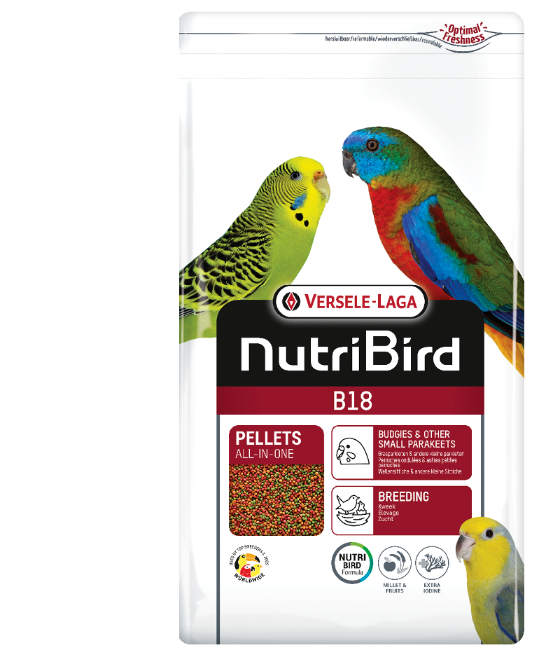 Versele Laga Nutribird B18 Damızlık Muhabbet Kuşları Ve Mini Paraketler İçin Meyveli Pelet Yem (B) 1 kg