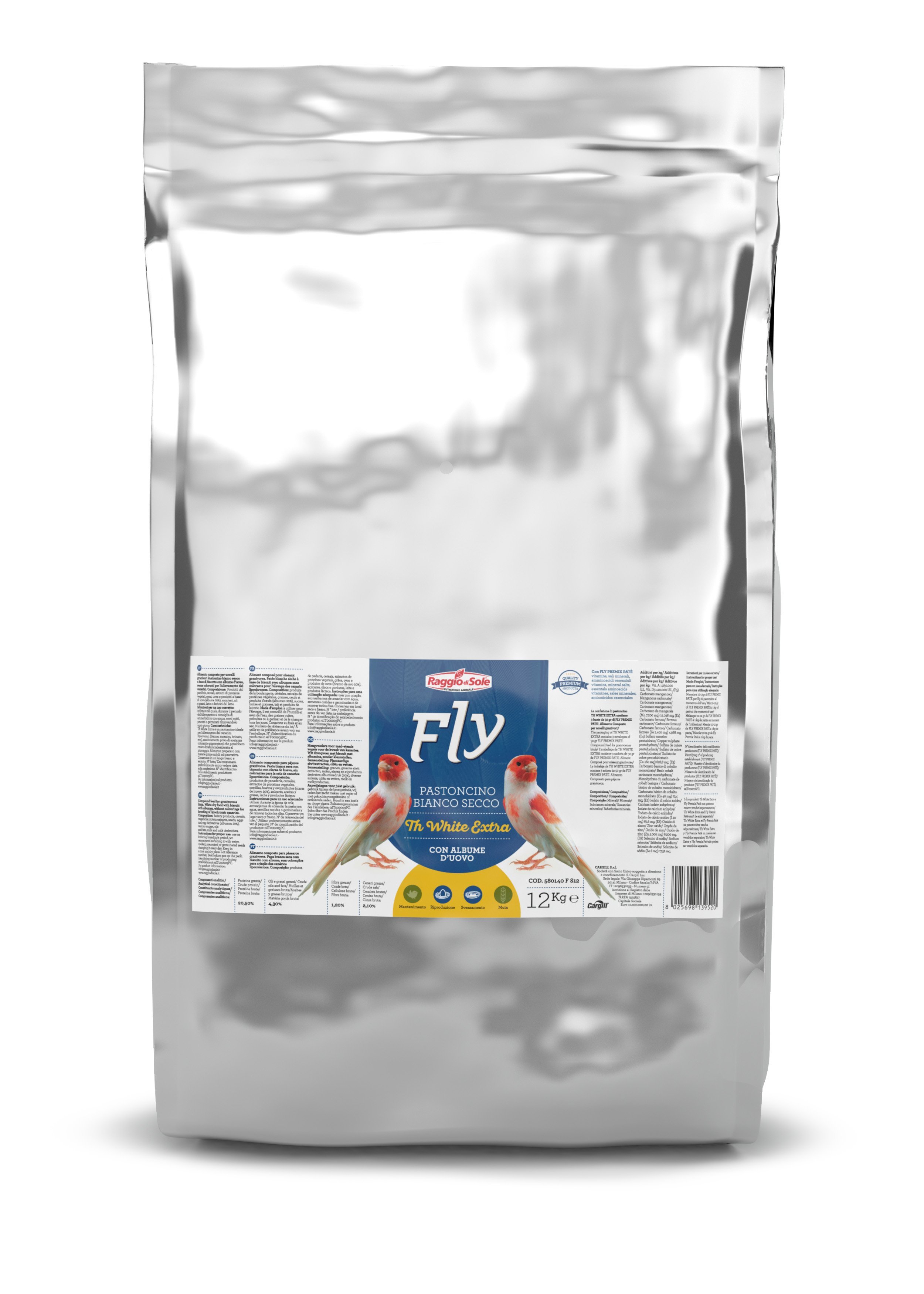 Raggio Di Sole Fly Th White Extra Renk Kanaryaları İçin Bianco Tohumlu Kuru Mama (B) 1 kg