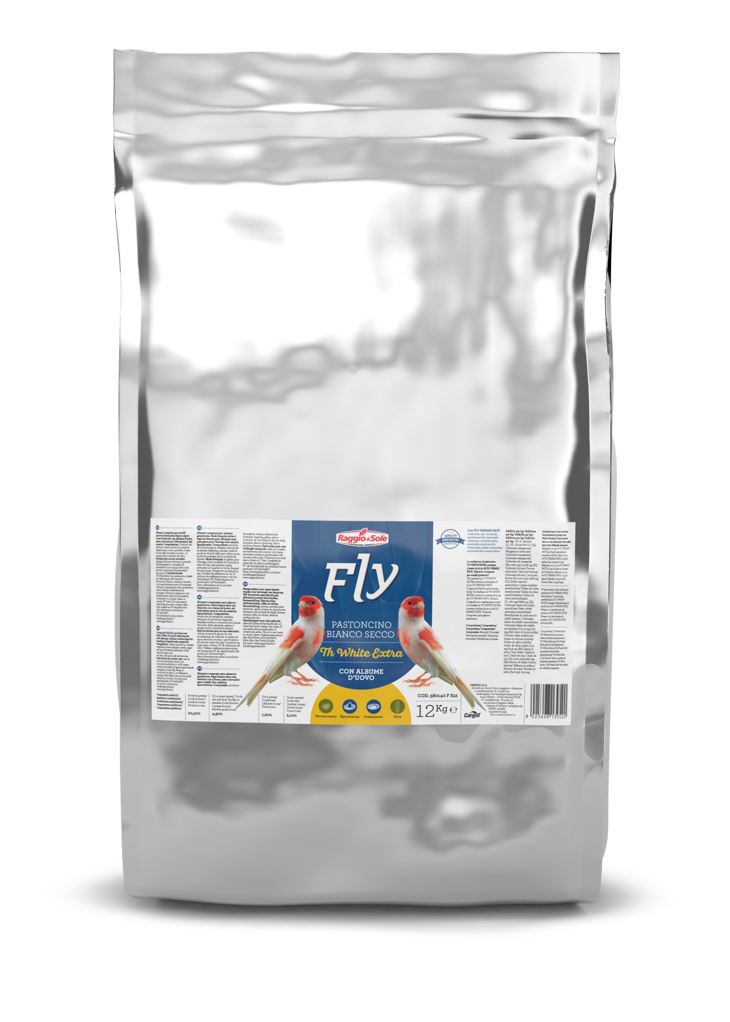 Raggio Di Sole Fly Th White Extra Renk Kanaryaları İçin Bianco Tohumlu Kuru Mama (B) 1 kg