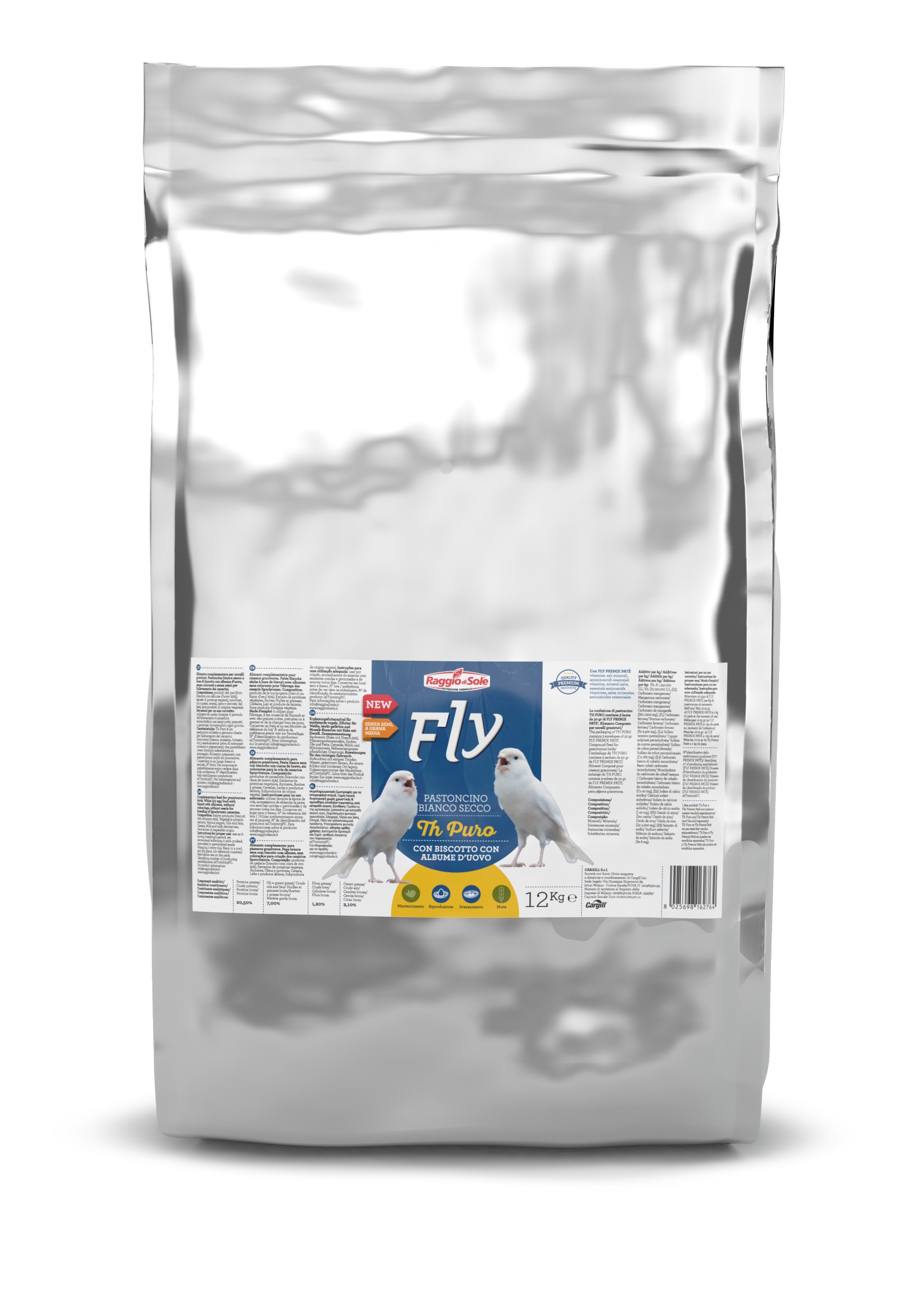 Raggio Di Sole Fly Th Puro Renk Kanaryaları İçin Bianco Tohumsuz Kuru Mama 1 kg