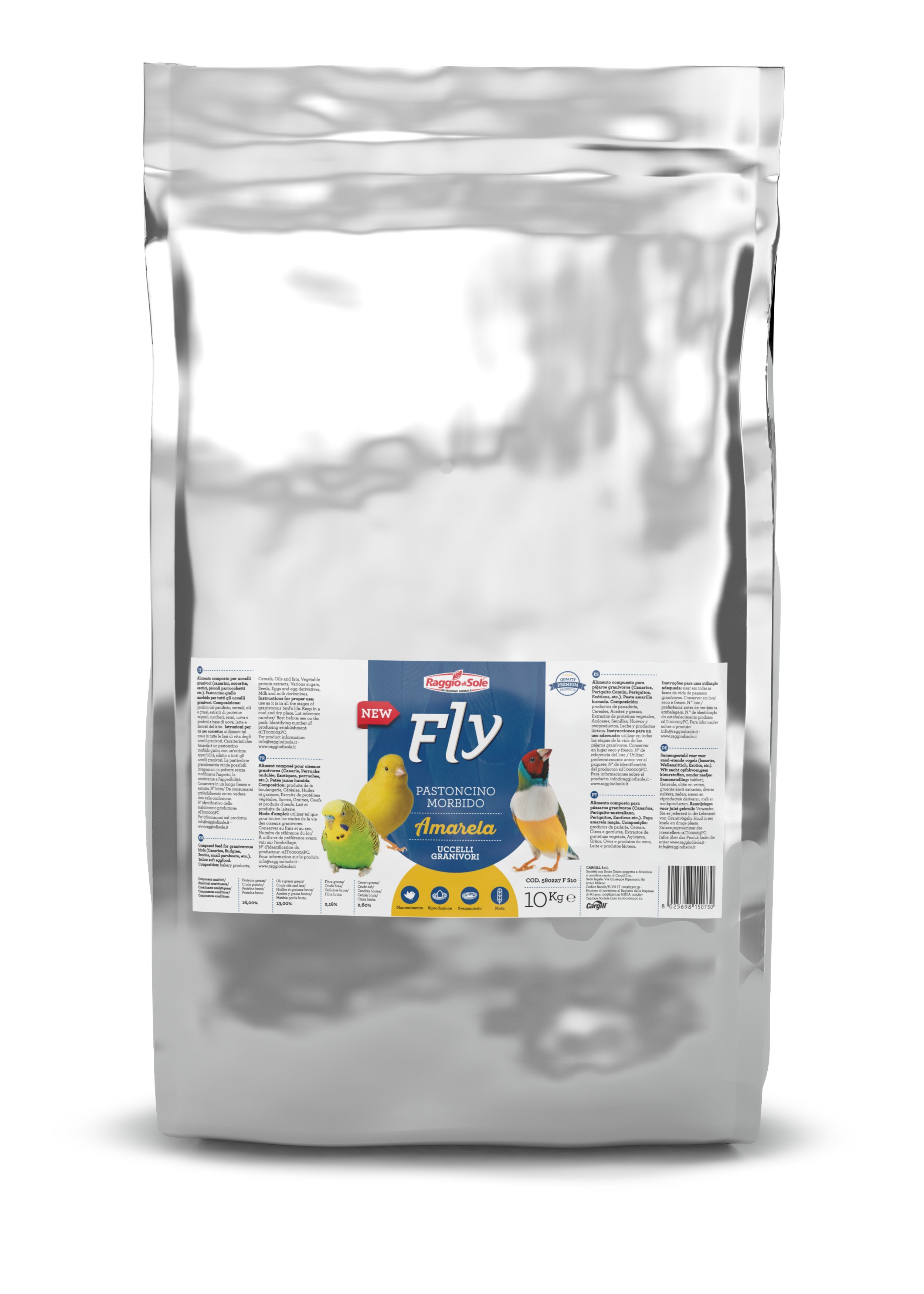 Raggio Di Sole Fly Amarela Tüm Kafes Kuşları İçin Nemli Yumurtalı Mama (B) 1 kg