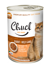 Chuck Adult Kediler İçin Tavşan Ve Av Etli Soslu Et Parçaları Konserve Mama 415 gr