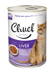Chuck Adult Kediler İçin Ciğerli Soslu Et Parçaları Konserve Mama 415 gr