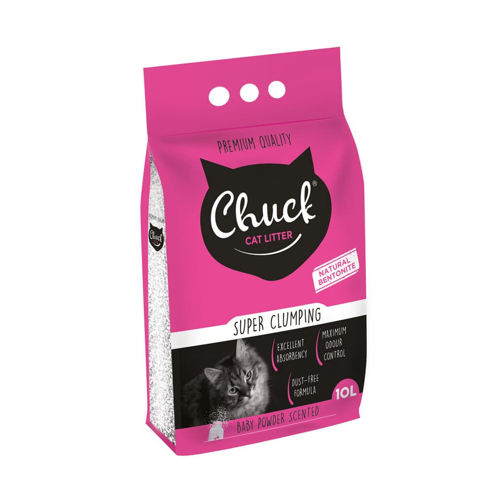Chuck Kalın Taneli Pudralı Bentonit Kedi Kumu 10 Lt
