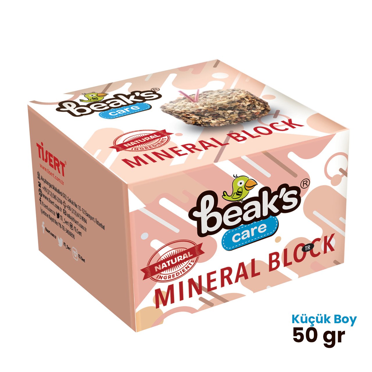 Beaks Care Mineral Block Zengin Mineralli Küçük Boy Gaga Taşı 50 Gr 1 Adet