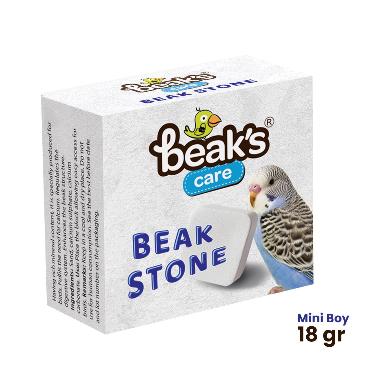 Beaks Care Beak Stone Kalsiyum & Mineralli Küçük Boy Gaga Taşı 18Gr 36'li Kutu