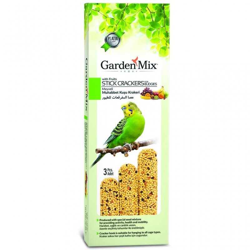 Garden Mix Platin Meyveli  Muhabbet Kuşu Krakeri 3 lü