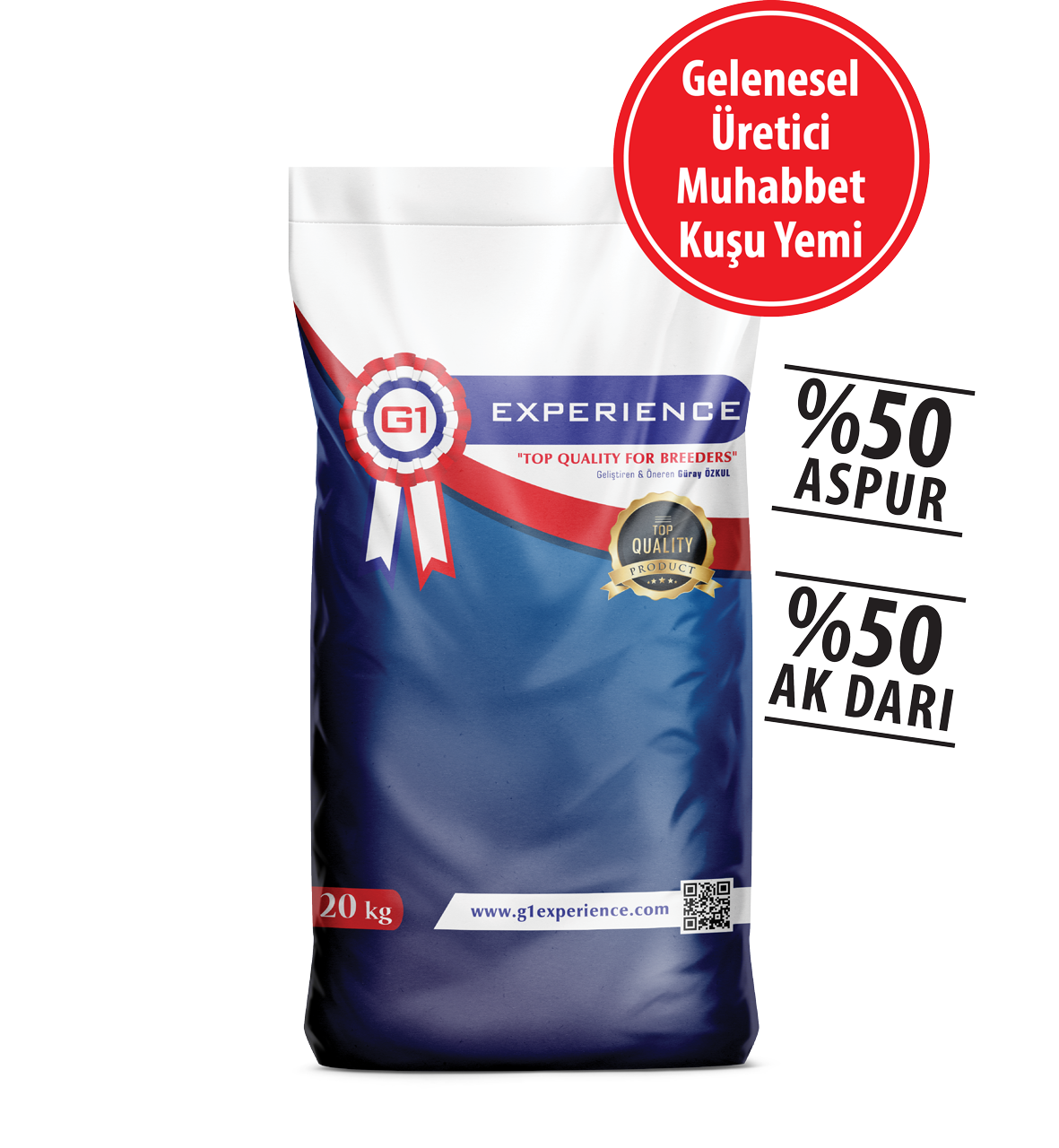 G1 Experience Geleneksel Üretici Yemi Karışımı %50 Aspur %50 Beyaz Darı  20 Kg
