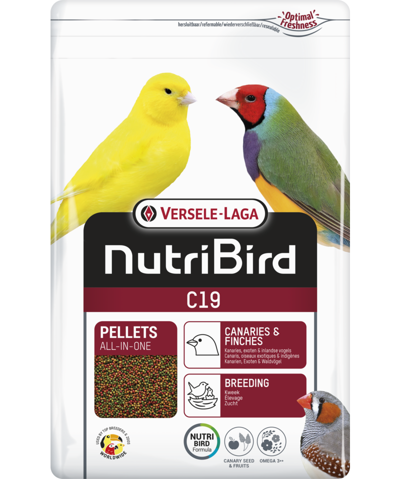 Versele Laga Nutribird C19 Üreyen Kanaryalar Ve Finçler İçin Meyveli Pelet Yem 3 Kg