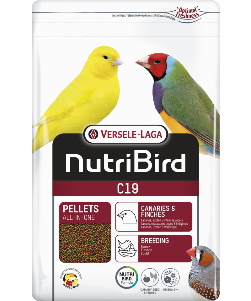 Versele Laga Nutribird C19 Üreyen Kanaryalar Ve Finçler İçin Meyveli Pelet Yem (OP) 3 Kg