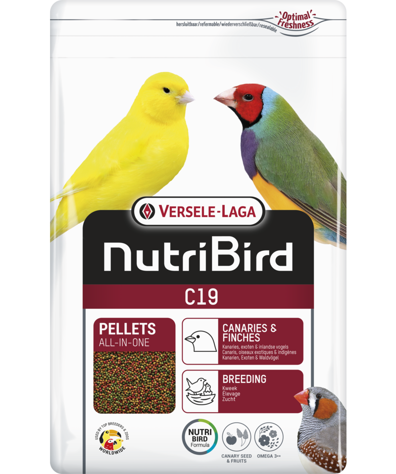 Versele Laga Nutribird C19 Üreyen Kanaryalar Ve Finçler İçin Meyveli Pelet Yem (OP) 3 Kg