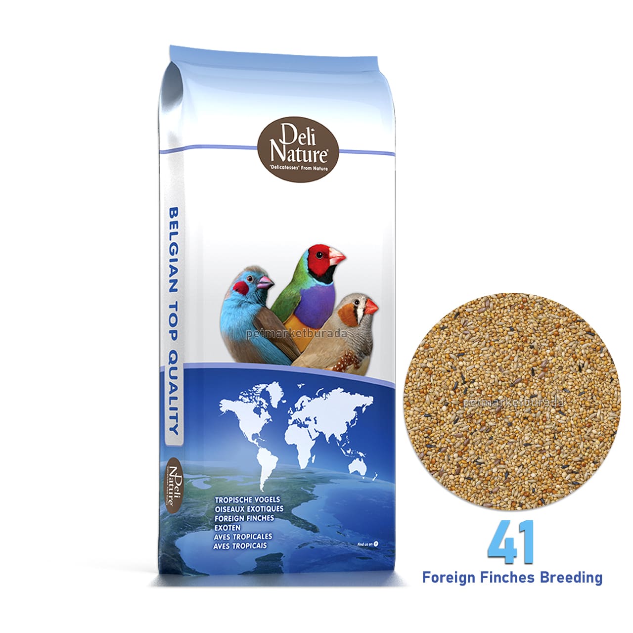 Deli Nature 41 Foreign Finches Finçler İçin Premium Üretici Yemi (B) 1 kg