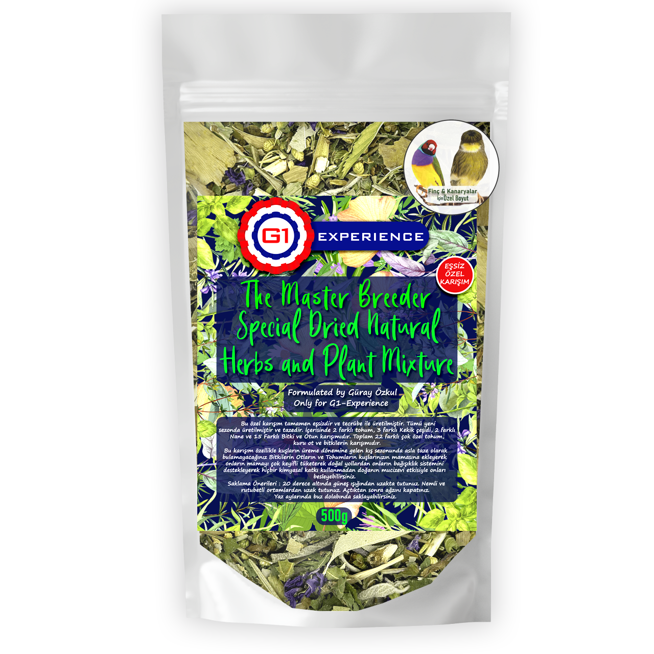 G1 Experience Özel Kurutulmuş Doğal Otlar Ve Bitki Karışımı (Finç&Kanarya) 500 gr