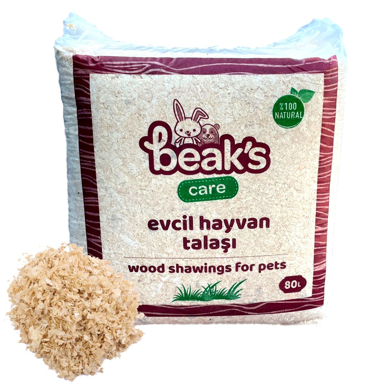 Beaks Sıkıştırılmış Sade Talaş 80 lt
