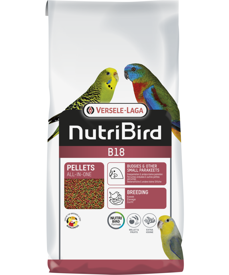 Versele Laga Nutribird B18 Damızlık Muhabbet Kuşları Ve Mini Paraketler İçin Meyveli Pelet Yem 10 kg