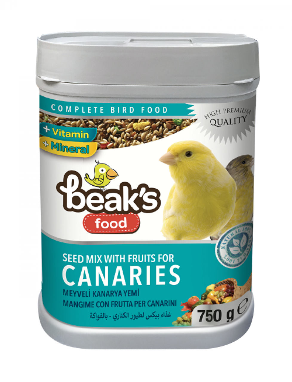 Beaks Karışık Meyveli Kanarya Yemi 750 gr